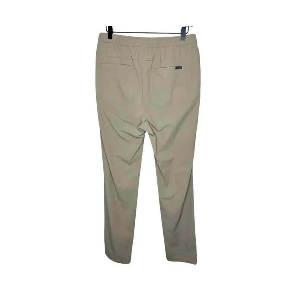 FIGS FIGSPRO Pants Mens M Tan Tailored Trouser Scrub Chino Stretch Slim Snap Zip